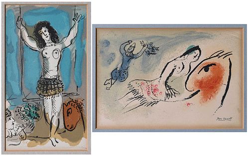 TWO MARC CHAGALL LITHOGRAPHS French Russian 1887 1985 Carte 375327