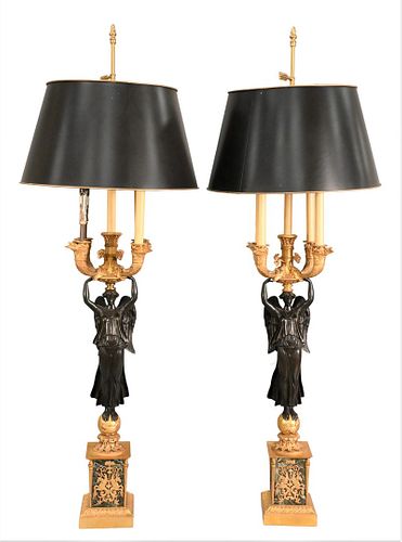 A PAIR OF FRENCH EMPIRE GILT AND 37598e