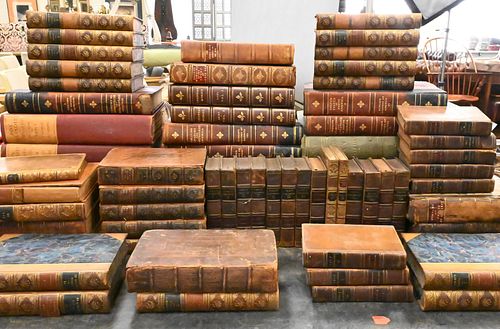 LARGE COLLECTION OF LEATHER BOUND 375eed