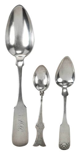 TWO SOUTHERN COIN SILVER SPOONS  37614f