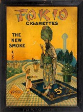 CIGARETTE ADVERTISING SIGN WITH AFRICAN