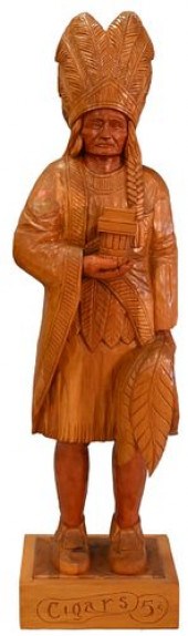 E.J. BOGGS CIGAR STORE INDIAN CARVED