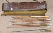 FOUR BAMBOO FLY RODS ONE SALMONFour