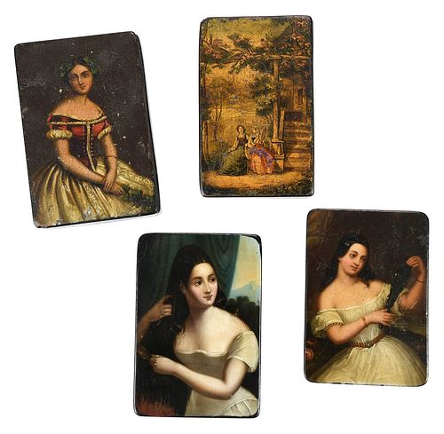 GROUP OF FOUR LACQUERED AND PAINTED 3742d2