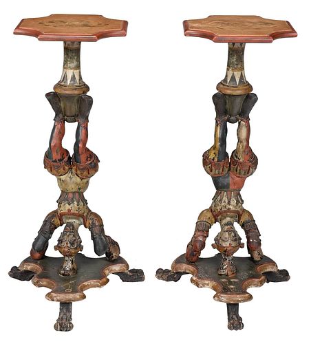 PAIR OF VENETIAN CARVED AND PAINT 374369