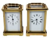 TWO FRENCH BRASS CARRIAGE CLOCKS19th/20th