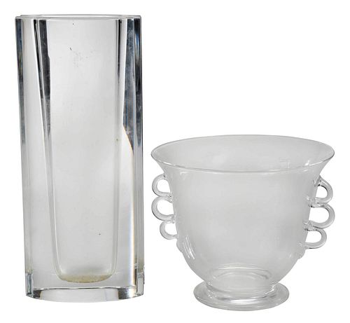 STEUBEN GLASS BOWL AND WATERFORD 3745c9