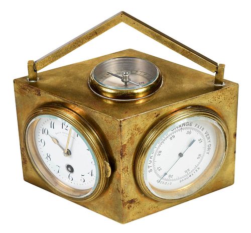 FRENCH BRASS COMPENDIUM CLOCK WITH 3745cb