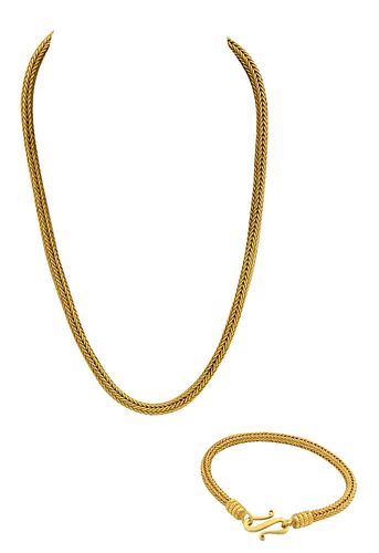 A LA PAGODE 22KT WHEAT CHAIN NECKLACE 37474c
