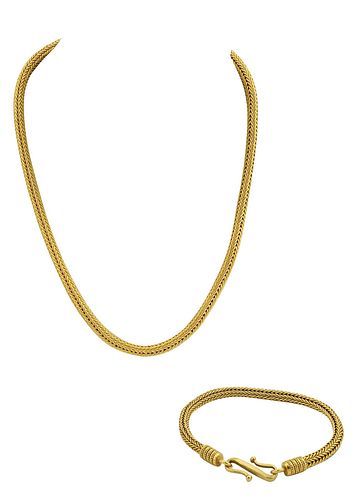 A LA PAGODE 22KT WHEAT CHAIN NECKLACE 3747b4