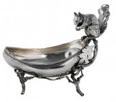 SILVER PLATE NUT BOWL WITH SQUIRRELAmerican,