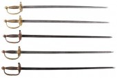 FIVE CIVIL WAR SWORDS, MODEL 1840 NCOnon
