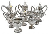 TWO VICTORIAN SILVER PLATED TEA SETS,