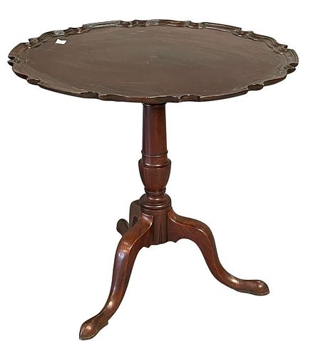 CHIPPENDALE MAHOGANY TIP TABLE  3773f3