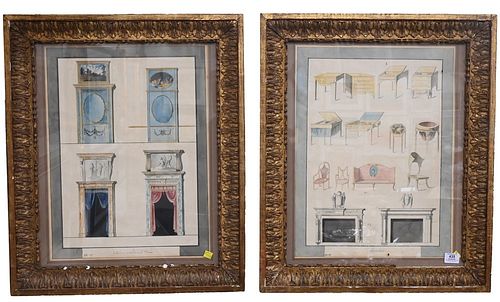 PAIR OF FRAMED PENCIL AND WATERCOLOR 377446