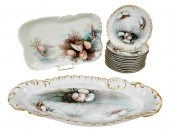 14 PIECE LIMOGES SHELL PORCELAIN SERVICEFrench,