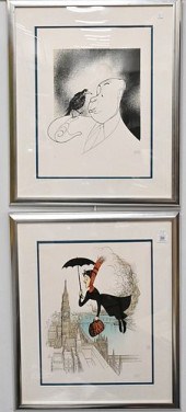 TWO AL HIRSCHFELD LITHOGRAPHS, TO INCLUDE