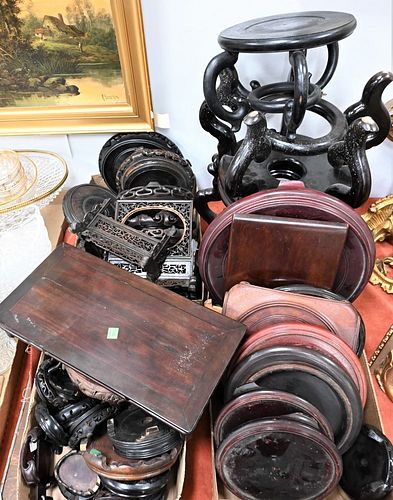 LARGE GROUPING OF CARVED WOOD CHINESE 37774f
