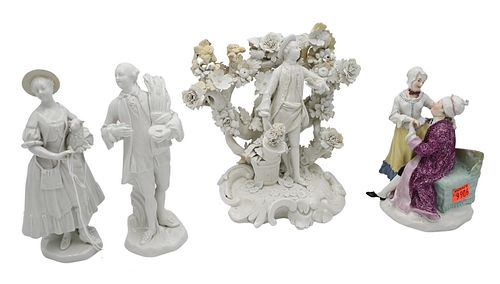 FOUR PIECE PORCELAIN GROUP, TO