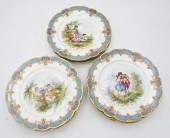 SET OF ELEVEN SEVRES PLATES, TWO WITH