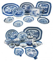 110 PIECES OF CHINESE CANTON BLUE AND