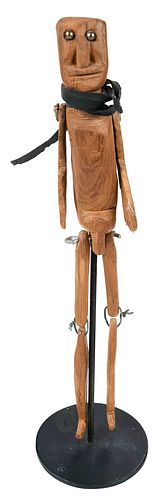ARTICULATED CARVED WOOD FIGURE20th 37802c