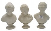 THREE PARIAN PORCELAIN BUSTS, TO INCLUDE