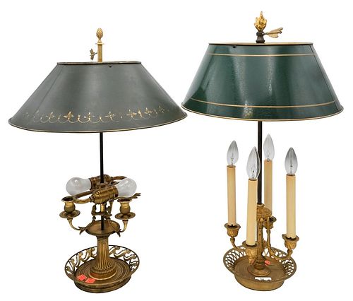 TWO BRASS BOULETTE TABLE LAMPS  378153