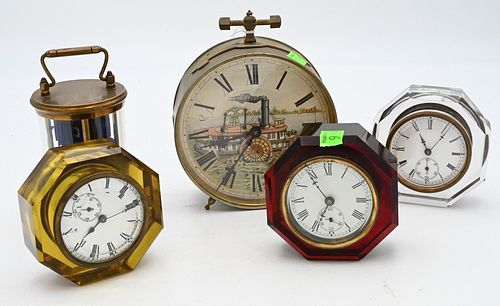 GROUP OF FIVE CLOCKS TO INCLUDE 3784cf