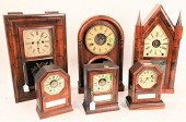 GROUP OF SIX MANTEL CLOCKS TO INCLUDE