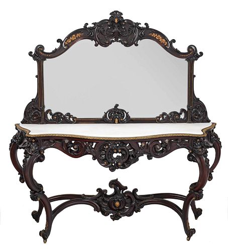 AMERICAN VICTORIAN ROSEWOOD MARBLE 37872e