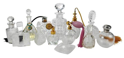 13 CLEAR GLASS PERFUMES AND ATOMIZERS19th 20th 3787a6