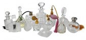 13 CLEAR GLASS PERFUMES AND ATOMIZERS19th/20th