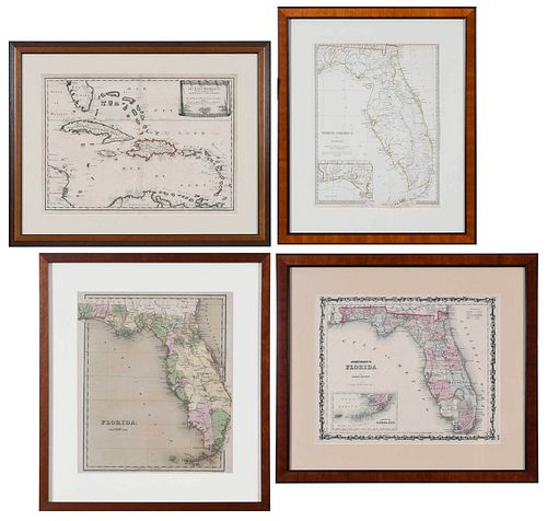 FOUR MAPS OF FLORIDA AND THE CARIBBEANincluding  376456