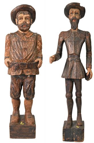 TWO LIFE SIZE CARVED FIGURESTwo 3765dc