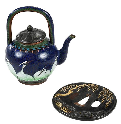 TWO JAPANESE OBJECTS TEA POT AND 376775