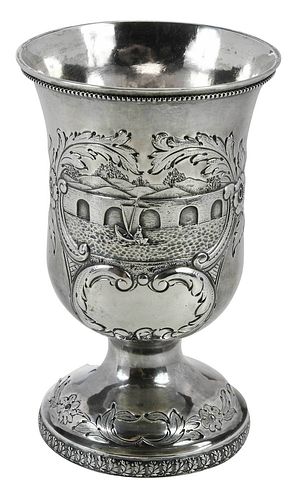 NEW ORLEANS COIN SILVER GOBLET,