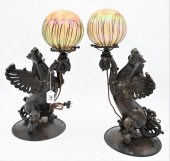 PAIR OF BRONZE TABLE LAMPS IN 376c37