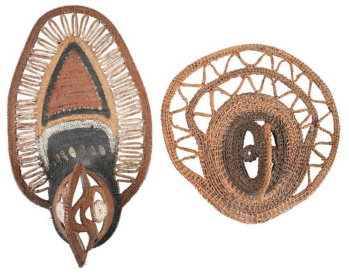 TWO PAPUA NEW GUINEA BASKETRY MASKScomprising  376d02