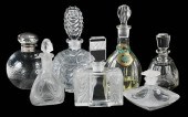 SEVEN CLEAR GLASS PERFUMES AND ATOMIZERS19th/20th