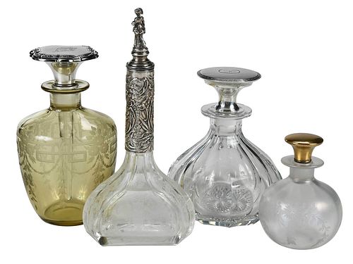 FOUR CUT AND ETCHED GLASS PERFUMES  376e26