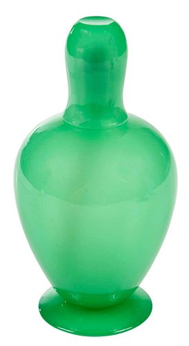 STEUBEN GREEN GLASS PERFUME BURNERAmerican  376e28