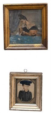 GROUP OF FOUR MINIATURE PAINTINGS, TO