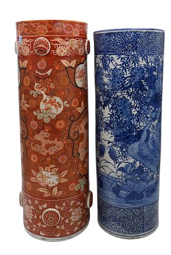 TWO JAPANESE UMBRELLA STANDS 19TH 37722b