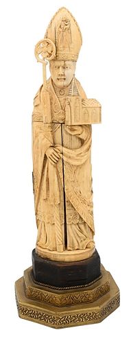 CARVED IVORY FIGURAL TRIPTYCH  37726b