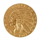 1913 INDIAN HEAD $5 GOLD COINPhiladelphia