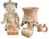 FOUR TERRACOTTA ITEMS TO INCLUDE A MOCHE