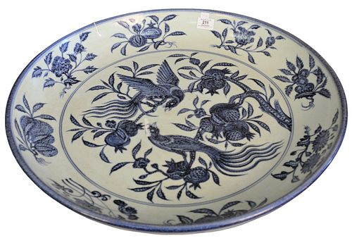 LARGE CHINESE MING STYLE BLUE AND 379b71