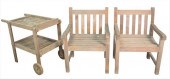 THREE PIECE TEAK GROUP TO INCLUDE A