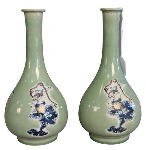 PAIR OF CHINESE CELADON GLAZED 379be0